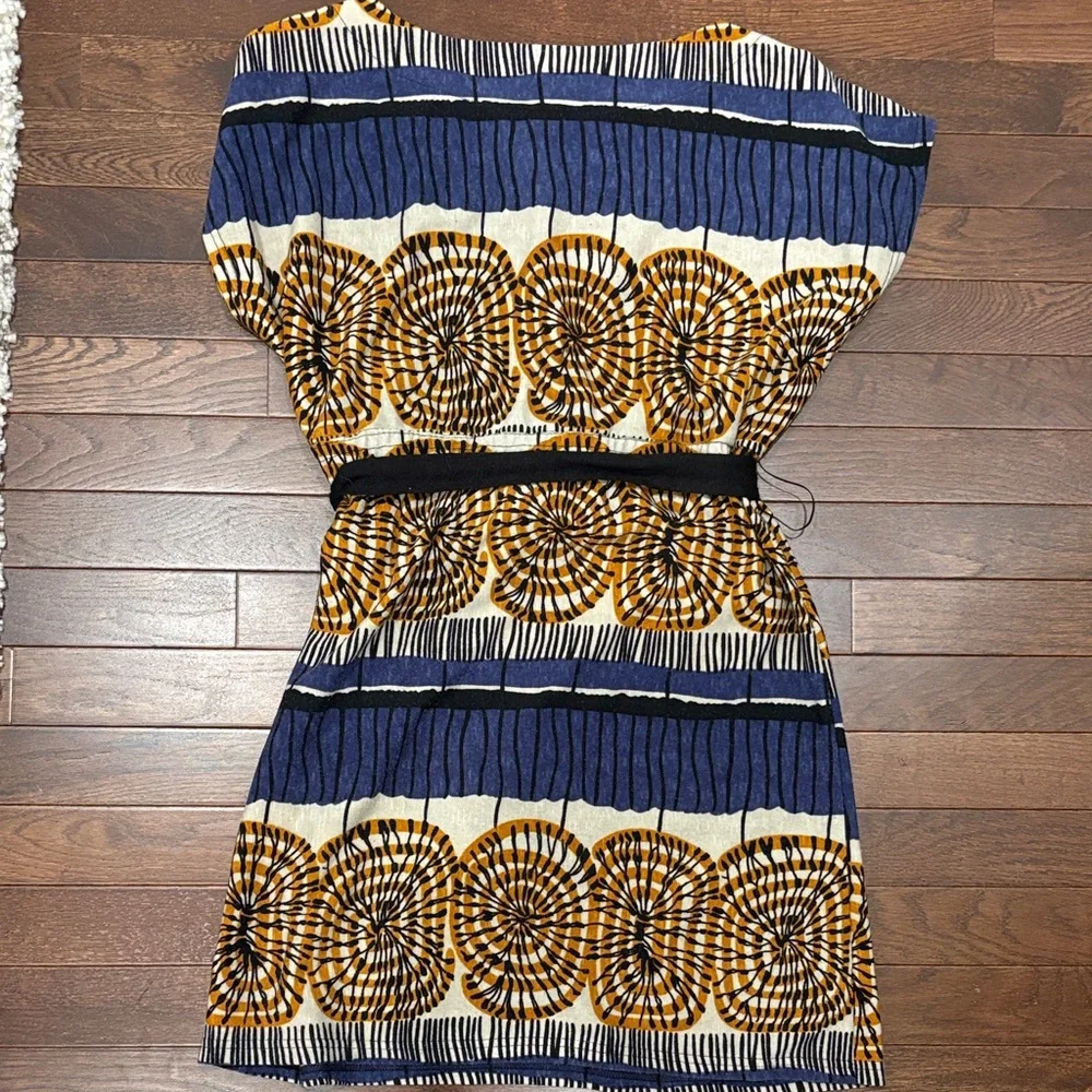 Orion London Belted Printed Dress Abstract Geometric Print | Size XS-S - Picture 7 of 10